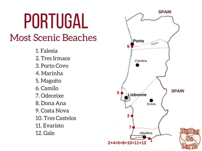 Portugal beach Karte