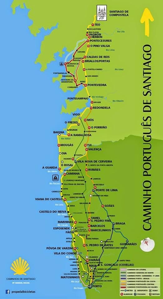 Portugiesische camino coastal route anzeigen