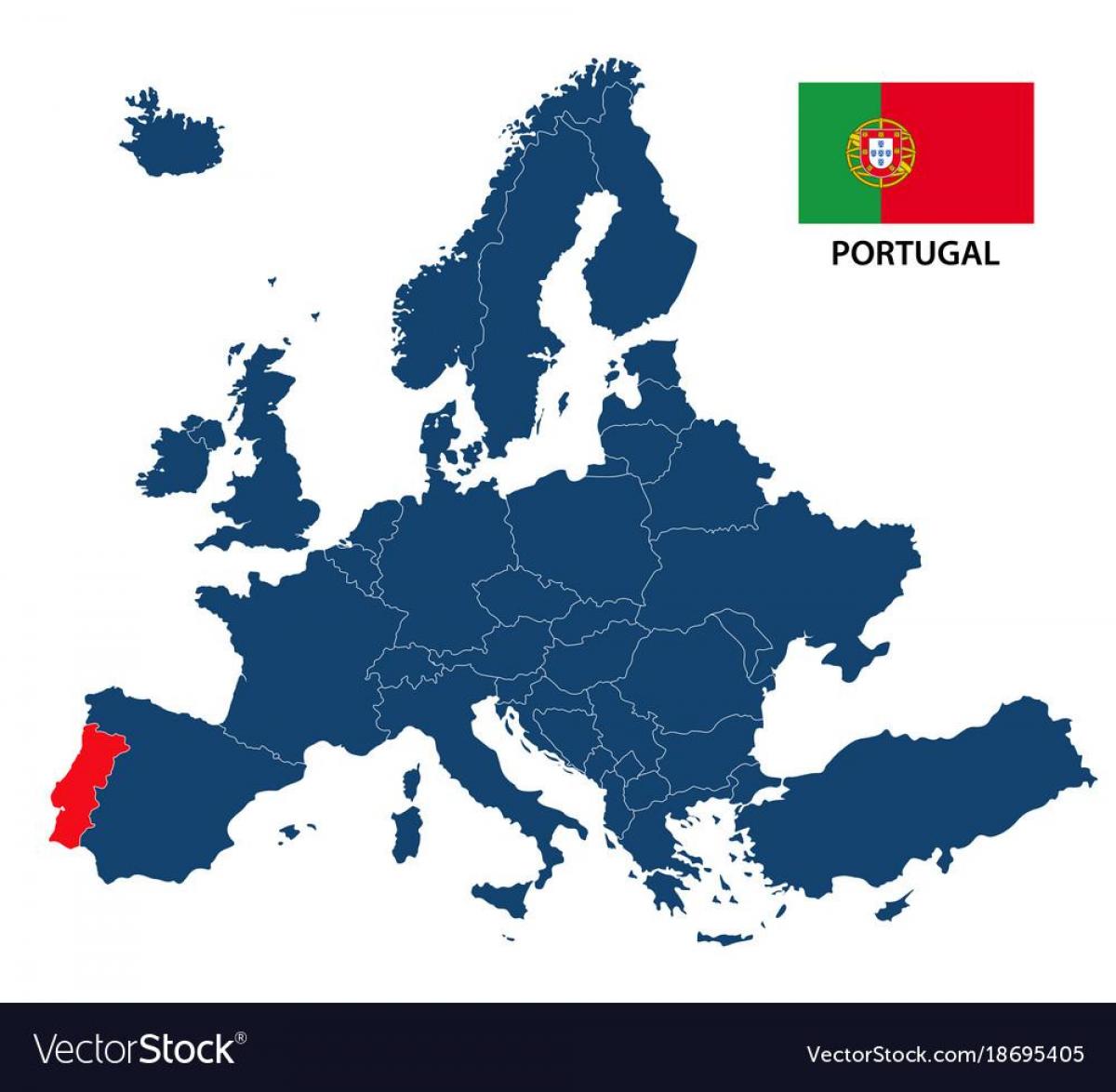 Europa Karte Portugal, Karte Portugal in Europa (Europa Süd - Europa)