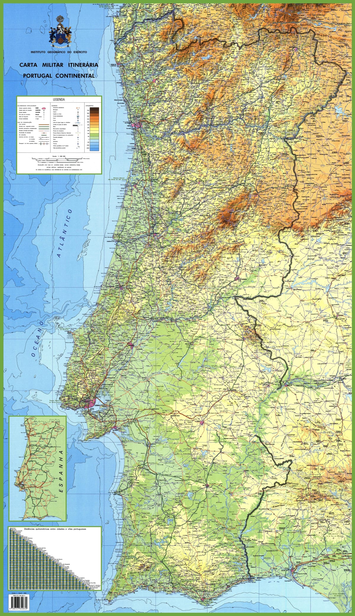 detaillierte Karte von Portugal