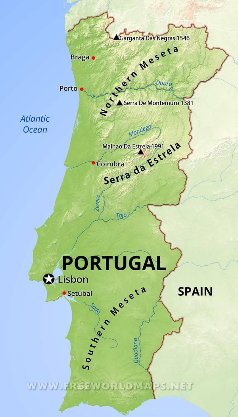 Gebirge in Portugal anzeigen