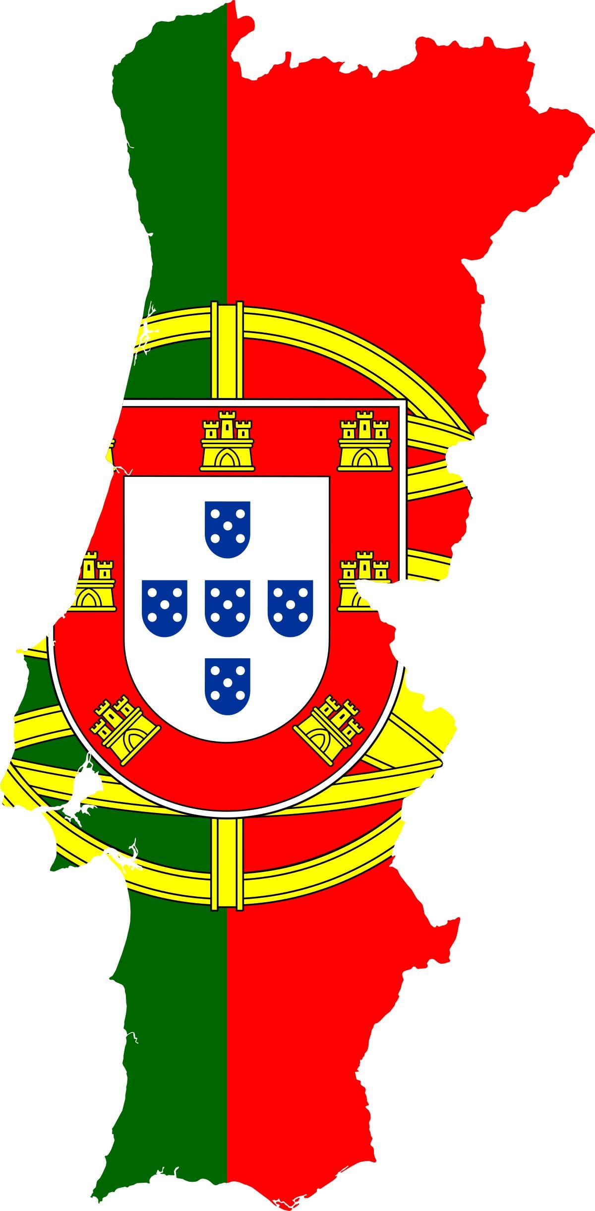 Karte von Portugal-Flagge
