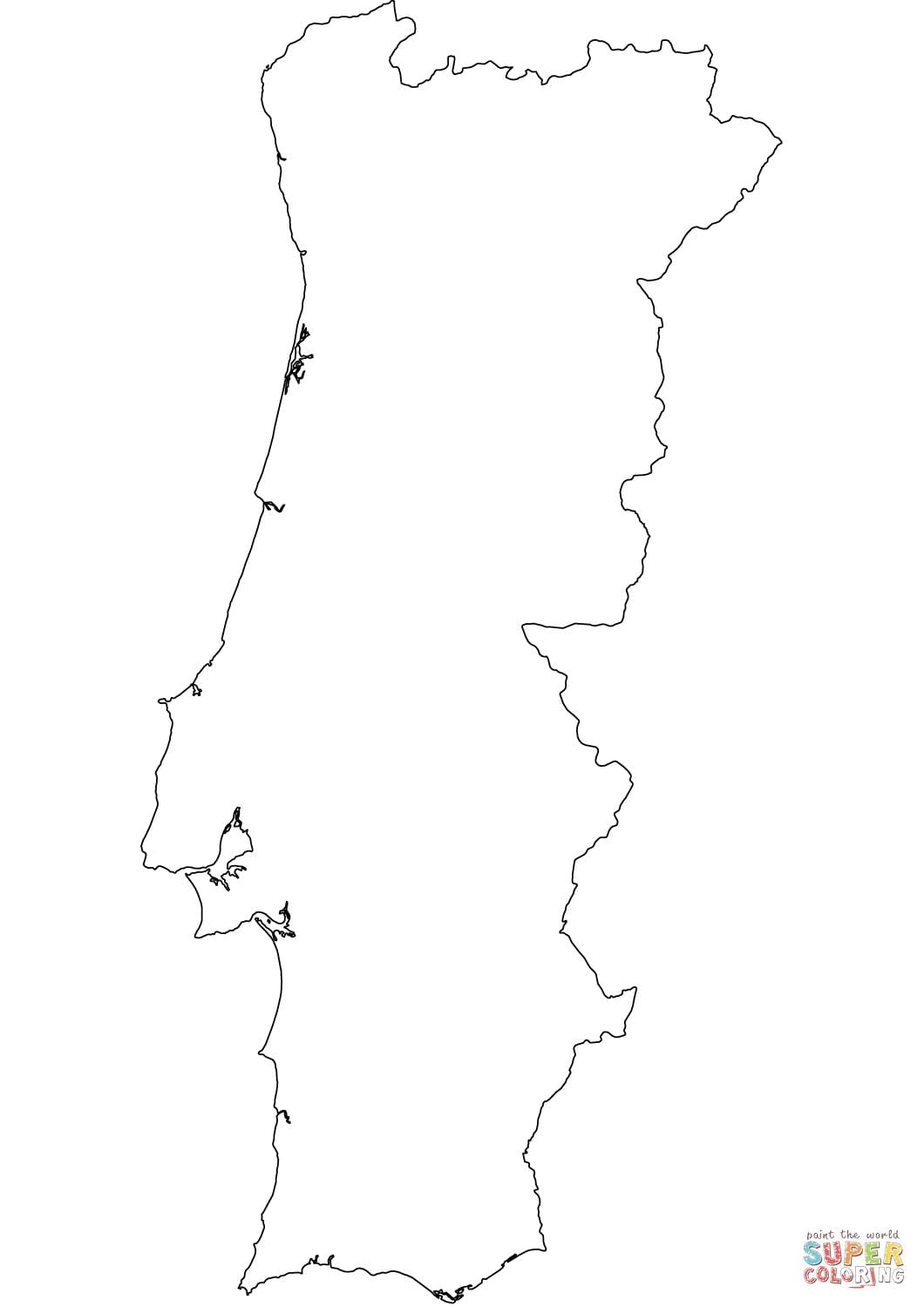 leere Karte von Portugal