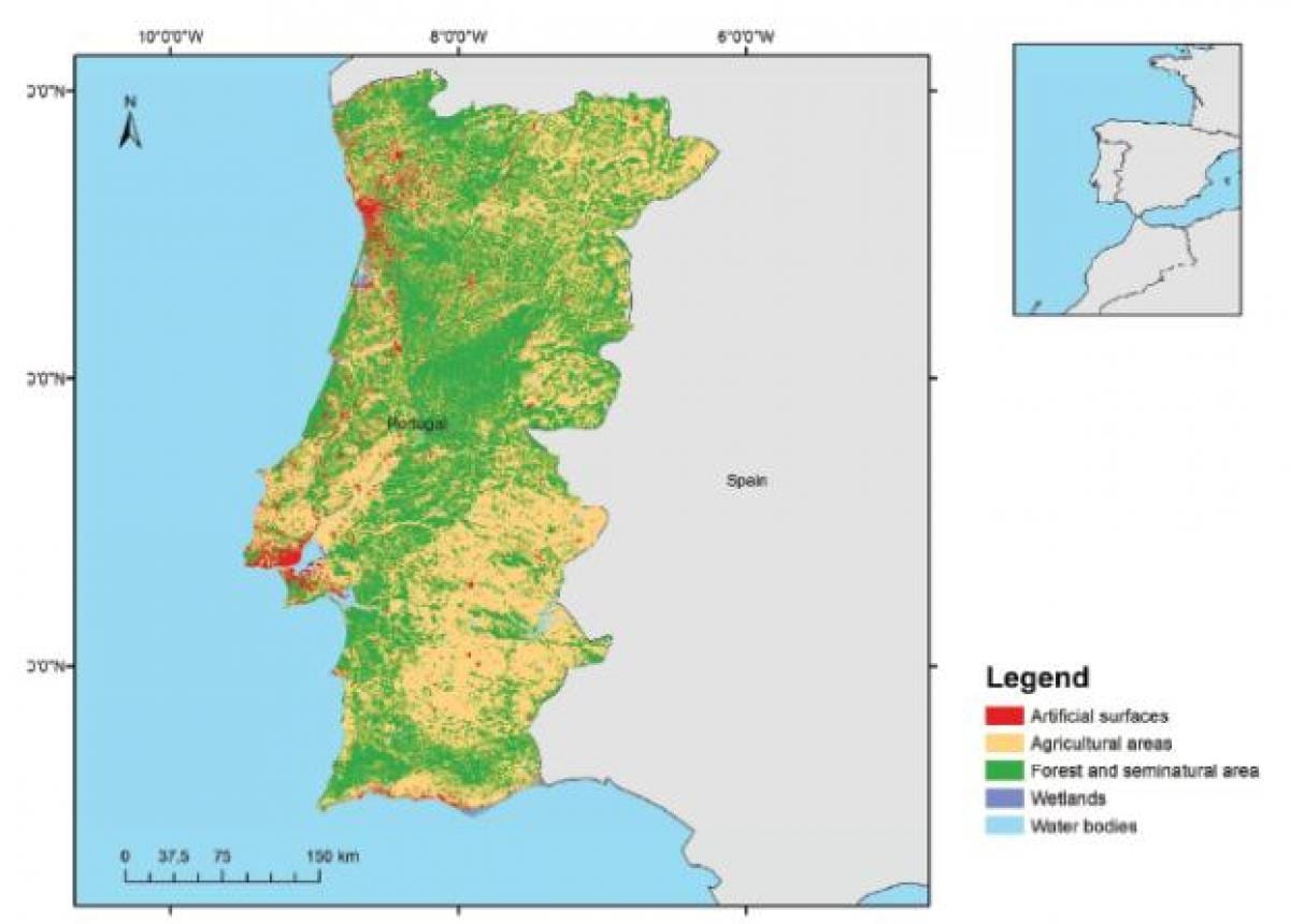 Karte von Portugal Wälder