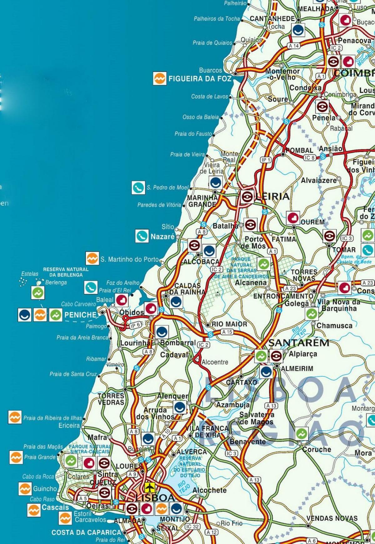 Karte von Portugal Silver coast