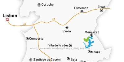 Karte der region Alentejo in Portugal