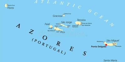 Karte der Azoren Portugal