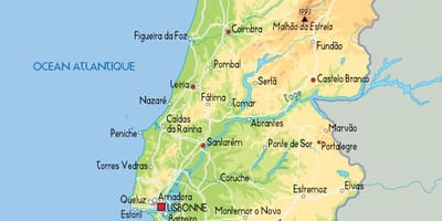Portugal auf einer Karte