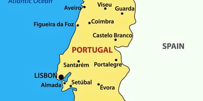 Porto auf der Karte von Portugal