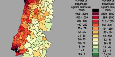 Bevölkerung Karte von Portugal