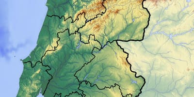 Karte von Portugal mit elevation