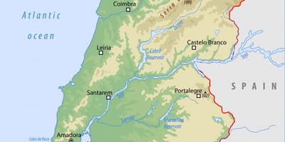 Physische Karte von Portugal