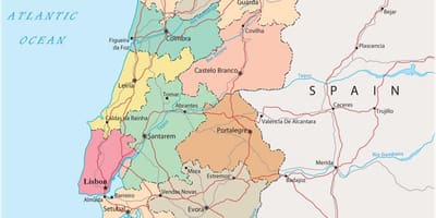 Politische Landkarte von Portugal