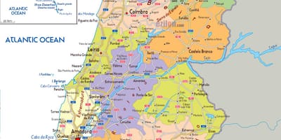 Karte von Portugal Regionen