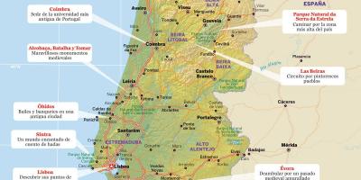 Karte von Portugal holiday resorts
