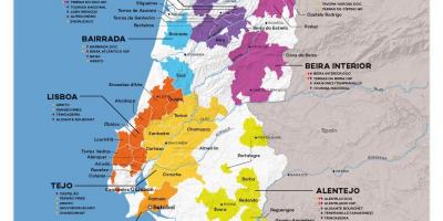 Wein Karte von Portugal