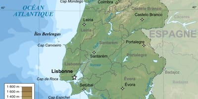 Topografische Karte von Portugal